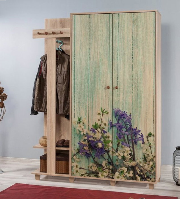 Hanah Home Consola de Entrada 135-727 Roble Sonoma 135x192x36 cm Mueble de Pasillo con Estantes